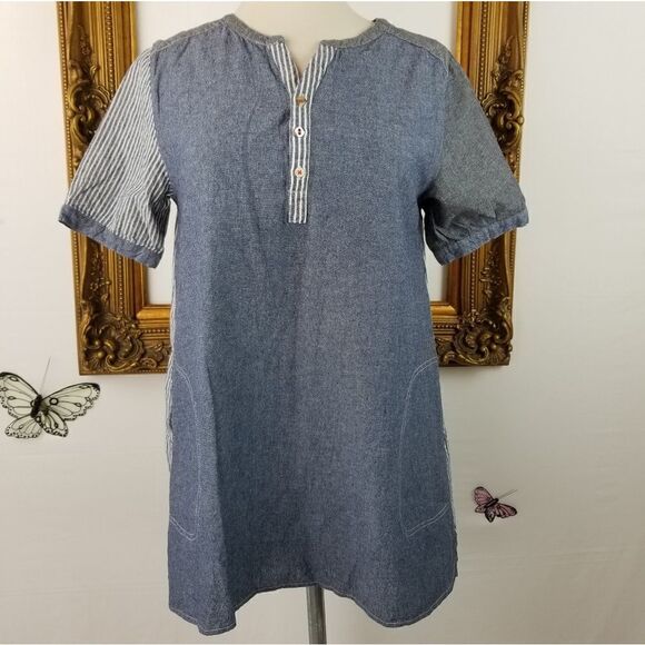 Love tree multi color and texture chambray tunic - Picture 2 of 7